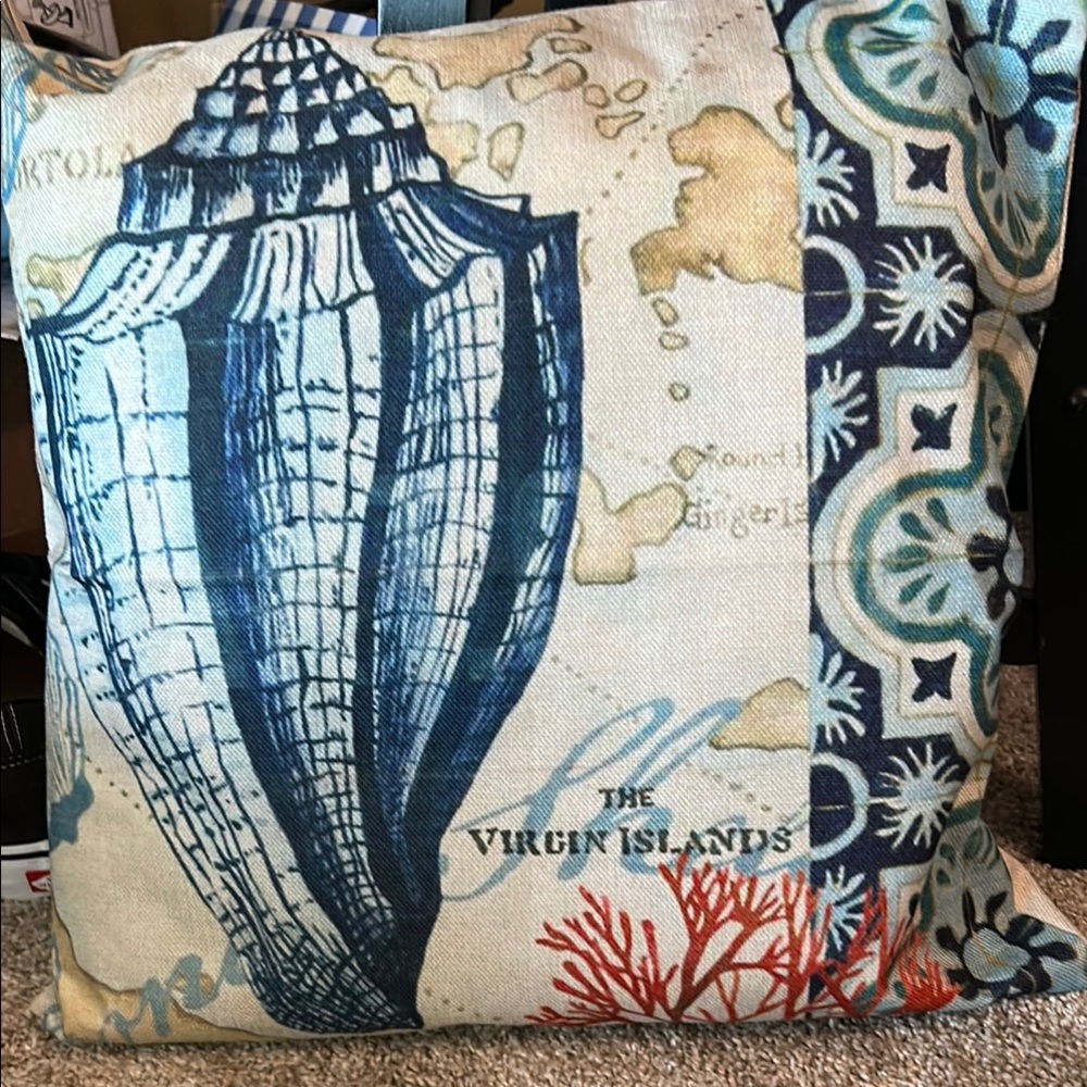 Four Different Nautical Blue and Cream Throw Pillow or pillowcases